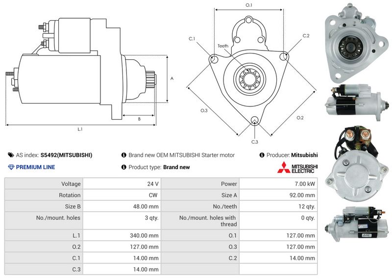AS-PL S5492(MITSUBISHI) Starter