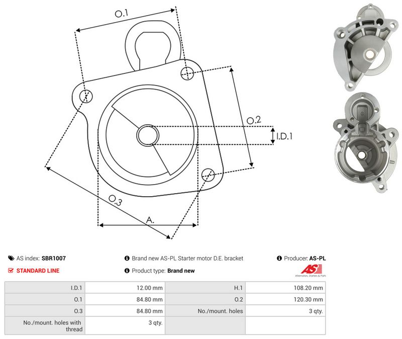 AS-PL SBR1007 Starter Lid, carburettor