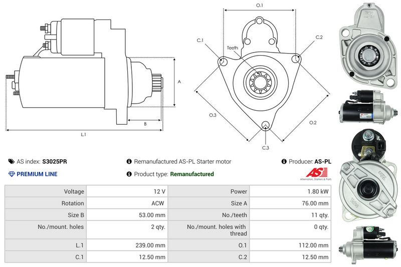 AS-PL S3025PR Starter