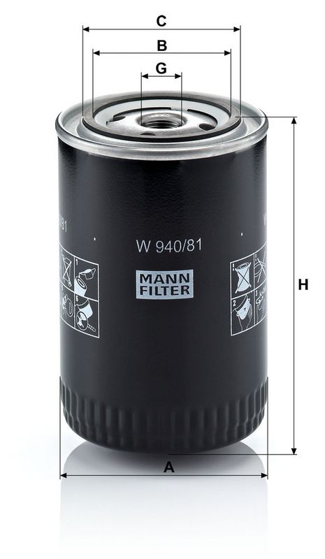 Oliefilter past: FORD USA F-150, F-250  TOYOTA CHASER, CRESSIDA, DYNA, DYNA 100, DYNA 150, DYNA 200, HIACE III, HILUX IV, LAND CRUISER, LAND CRUISER 80 2.0-7.5 03.69-