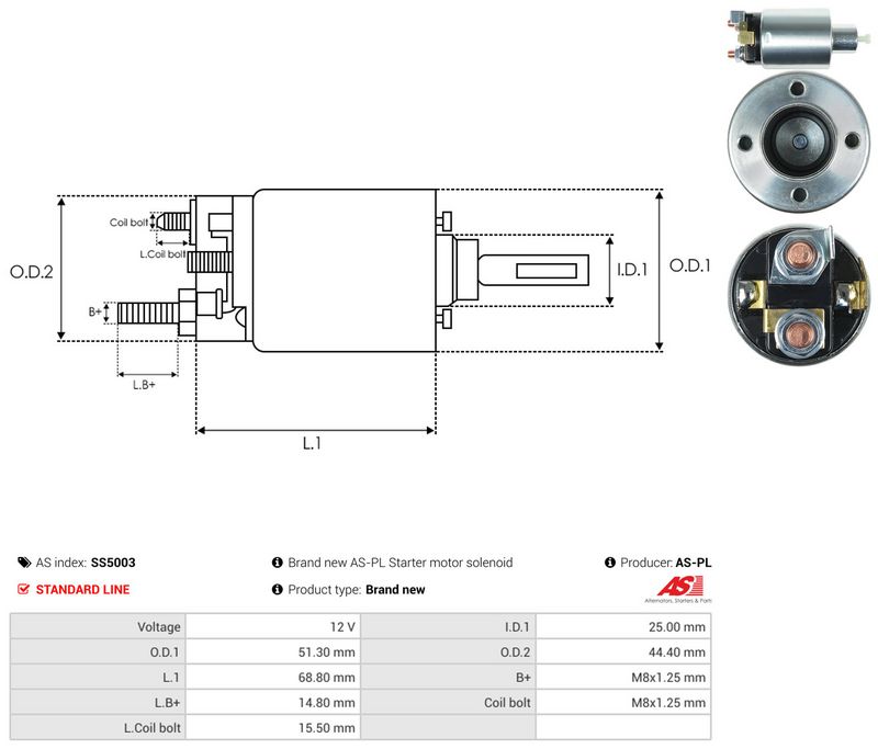 Magnetlülitus, starter, AS-PL SS5003