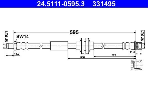 ATE fékcső 24.5111-0595.3