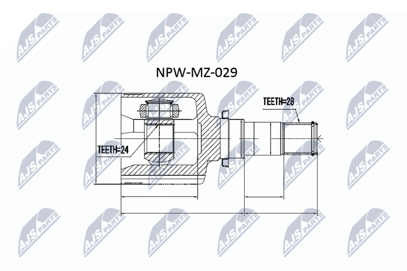 NTY csuklókészlet, hajtótengely NPW-MZ-029