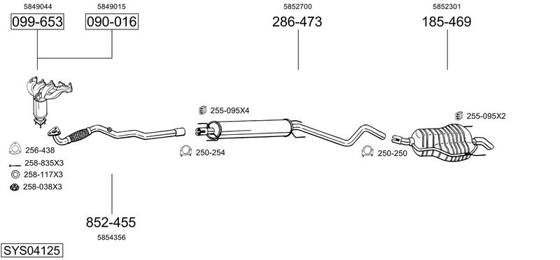 SISTEM DE ESAPAMENT BOSAL SYS04125