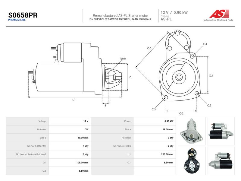 Starter, AS-PL S0658PR