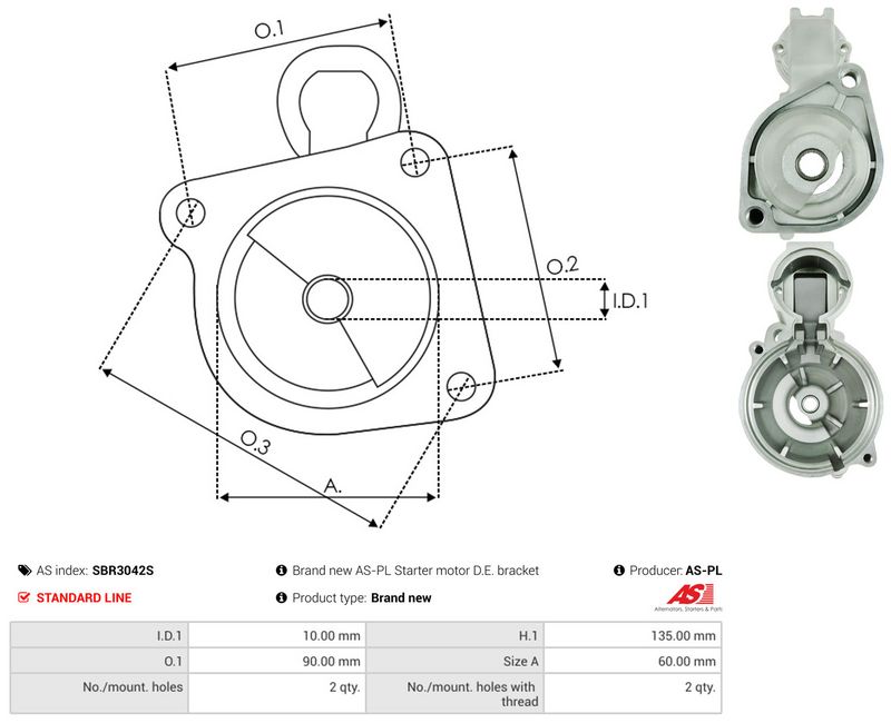 AS-PL SBR3042S Starter Lid, carburettor