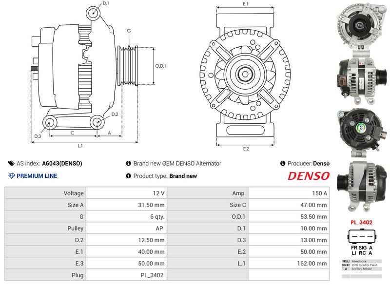 AS-PL A6043(DENSO) Alternator