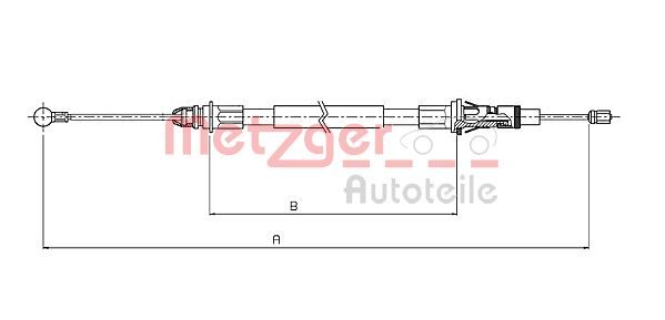 Тросовий привод, стоянкове гальмо, Metzger 10.6854