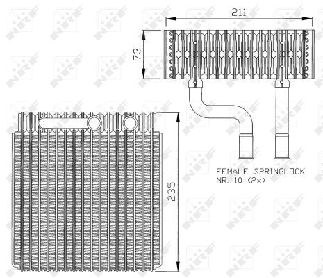 NRF 36073 Evaporator, air conditioning