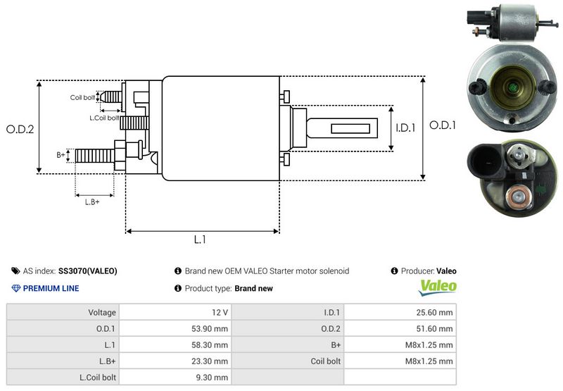 AS-PL SS3070(VALEO) Solenoid Switch, starter