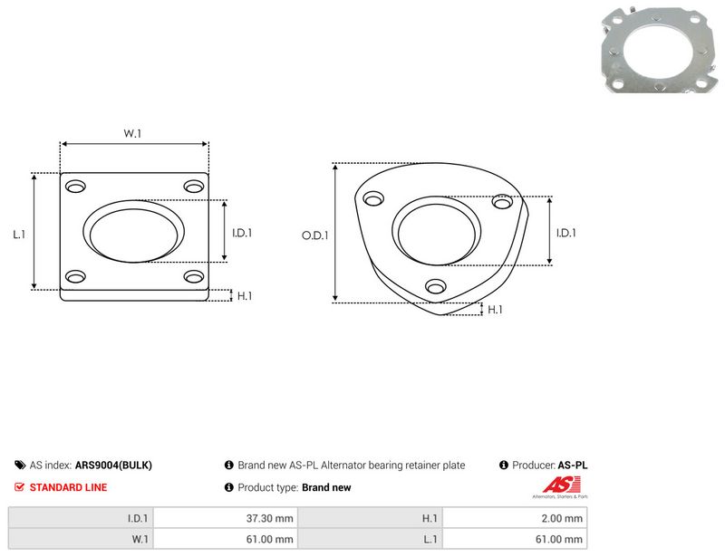 AS-PL ARS9004(BULK) Repair Set, alternator