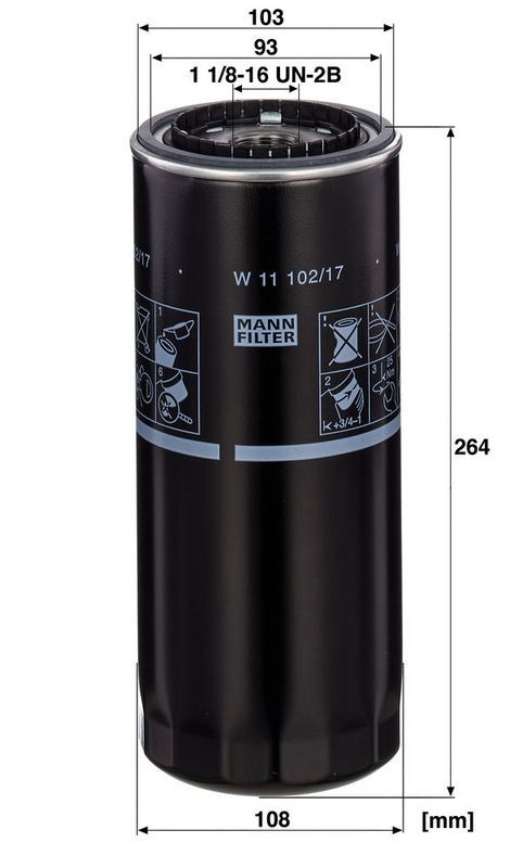 Õlifilter, MANN-FILTER W 11 102, 17