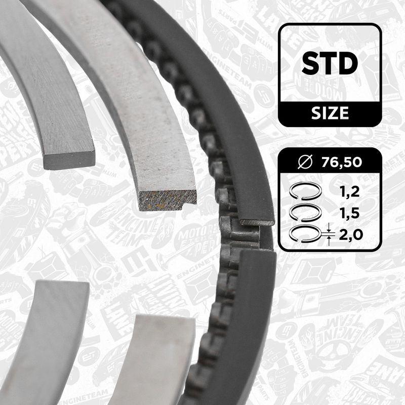 Product Image - Zuigerveerset - R1009600 - ET ENGINETEAM