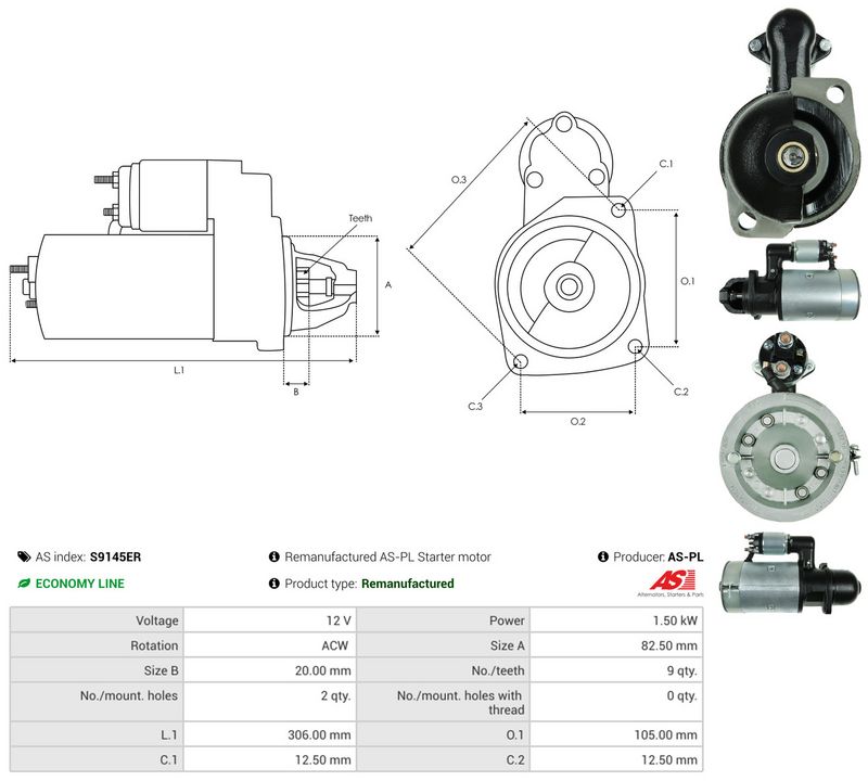 AS-PL S9145ER Starter