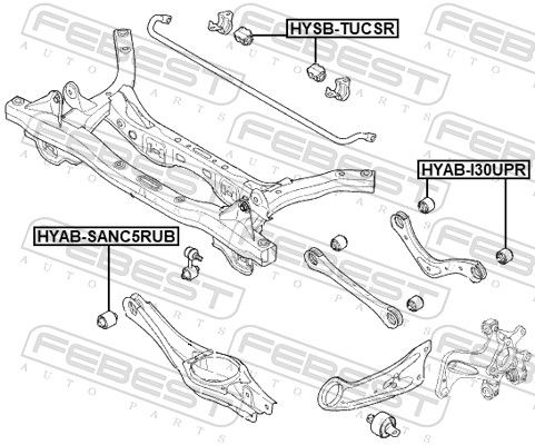 Опора, важіль підвіски, Febest HYAB-I30UPR