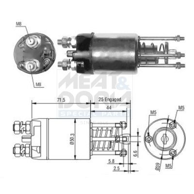 MEAT & DORIA Magneetschakelaar, startmotor 46188