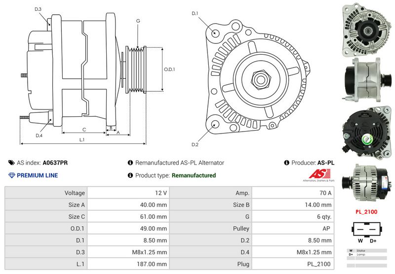 AS-PL A0637PR Alternator
