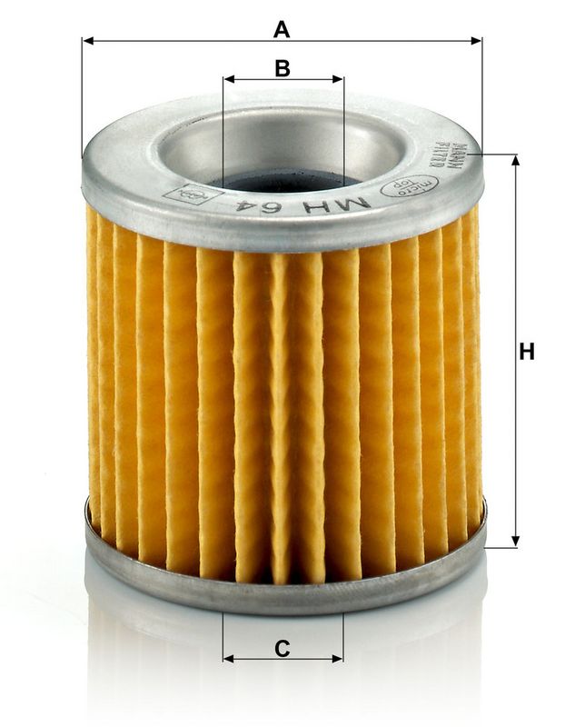 Oliefilter (breedte: 52 mm, buitendiameter: 55 mm) past: KAWASAKI ER, EX, GPZ, KZ, Z 250/305/350 1979-1997