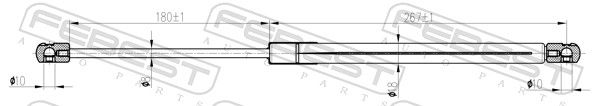 FEBEST 02117-011 Gas Spring, bonnet