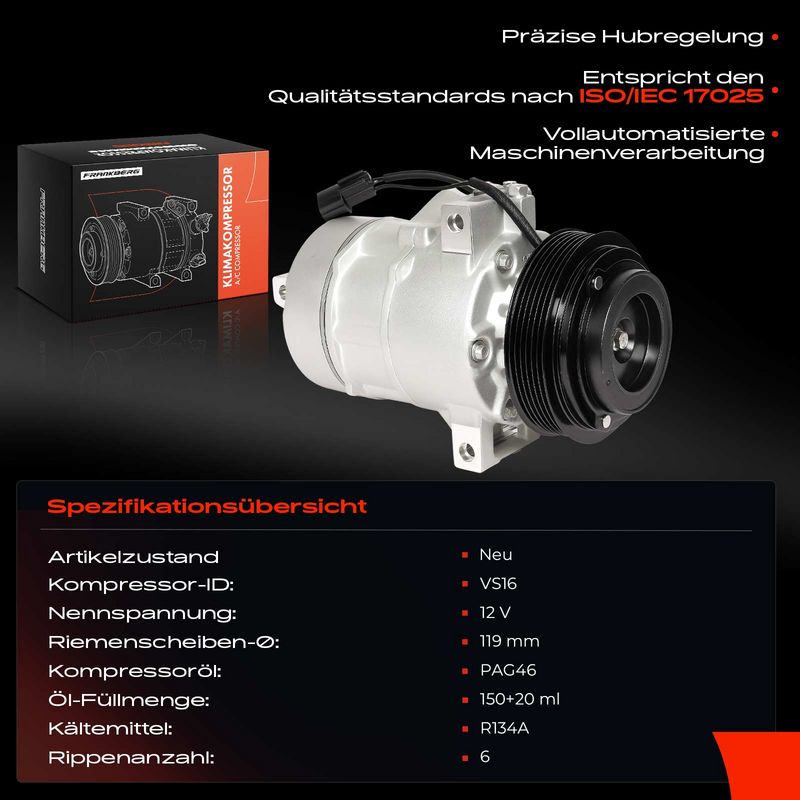 Frankberg 5481FB0001334 Compressor, air conditioning