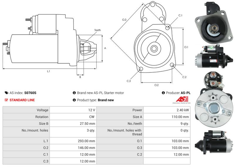 AS-PL S0760S Starter
