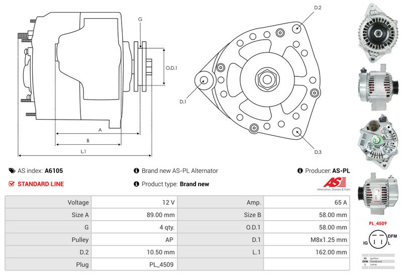 AS-PL A6105 Alternator