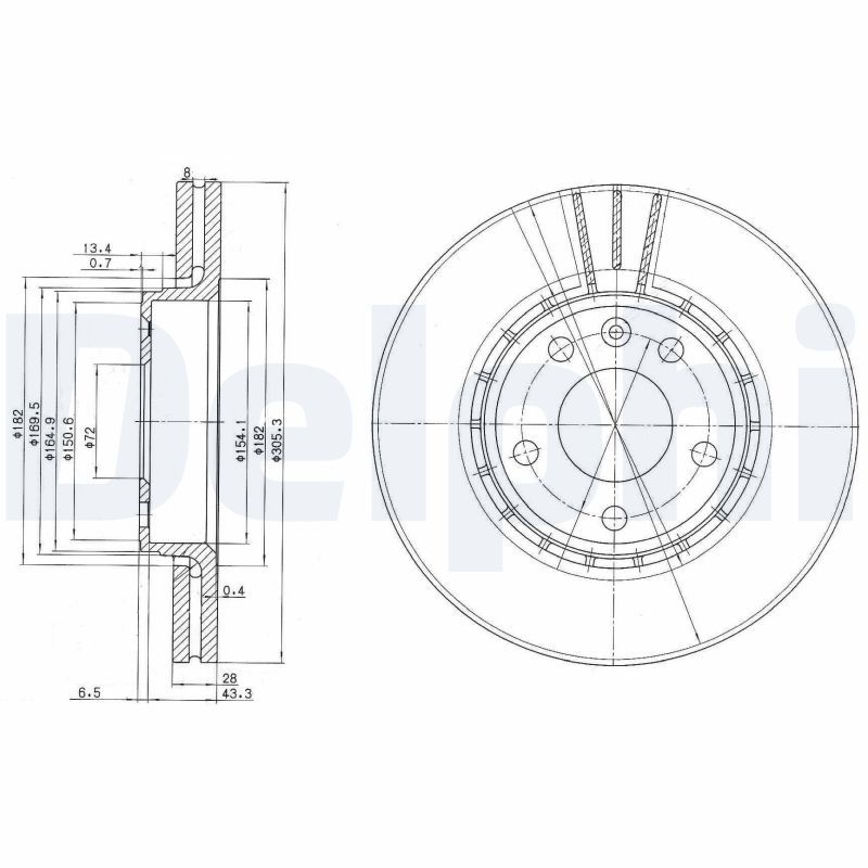 DELPHI féktárcsa BG3768C