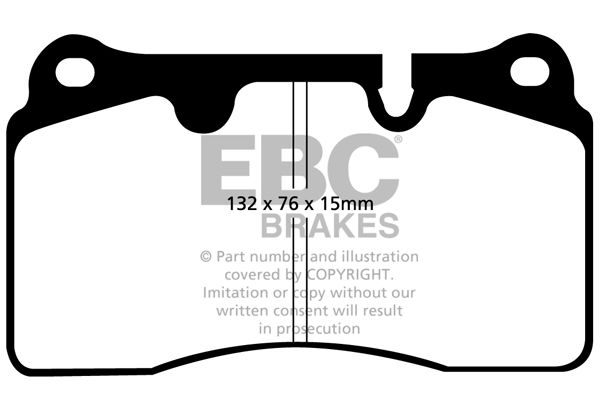 Комплект гальмівних накладок, дискове гальмо, Ebc Brakes DP41908R