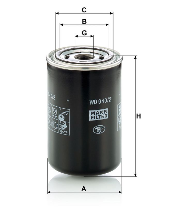 Õlifilter, MANN-FILTER WD 940, 2