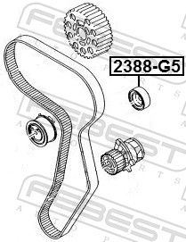 Відвідний/напрямний ролик, зубчастий ремінь, Febest 2388-G5
