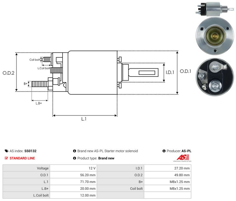 Magnetlülitus, starter, AS-PL SS0132