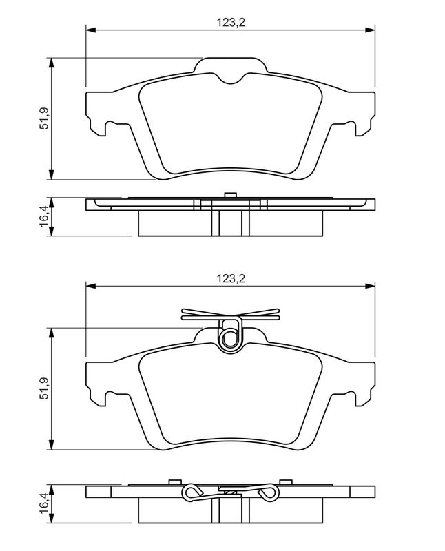 Set placute frana,frana disc 0 986 494 528 BOSCH