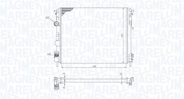 MAGNETI MARELLI RENAULT радиатор охлаждения Logan,Sandero,Kangoo 1.5dCi