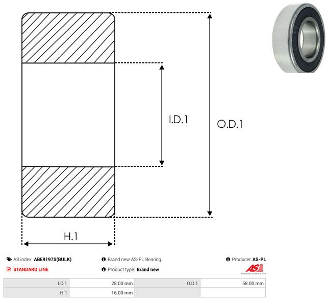 AS-PL ABE9197S(BULK) Bearing