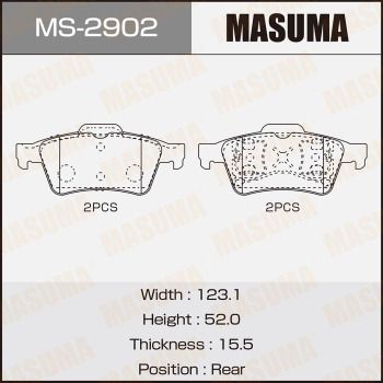 Комплект гальмівних колодок, Masuma MS-2902