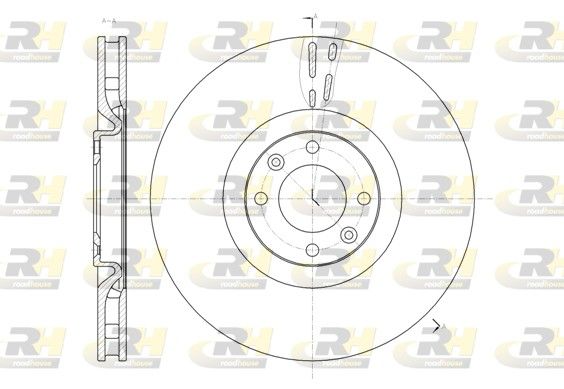 Гальмівний диск, передня вісь, з вентиляцією, 339,9мм, кількість отворів 4, Roadhouse 6147010