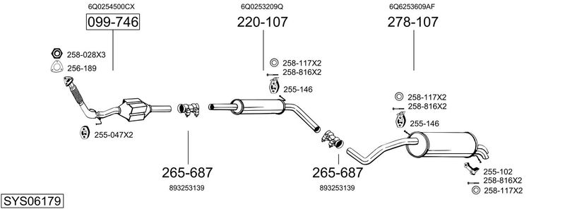 BOSAL kipufogórendszer SYS06179