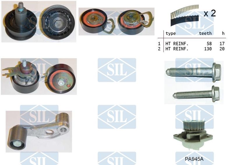 Saleri SIL Vízpumpa + fogasszíj készlet K2PA945A