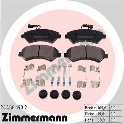 ZIMMERMANN fékbetétkészlet, tárcsafék 24466.190.2