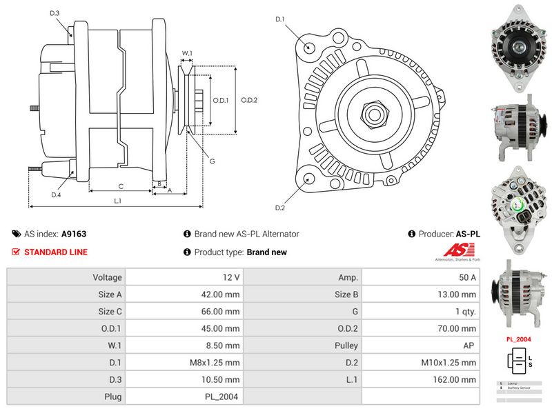 AS-PL A9163 Alternator