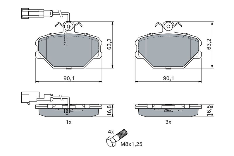 BOSCH 0 986 491 050 Brake Pad Set, disc brake