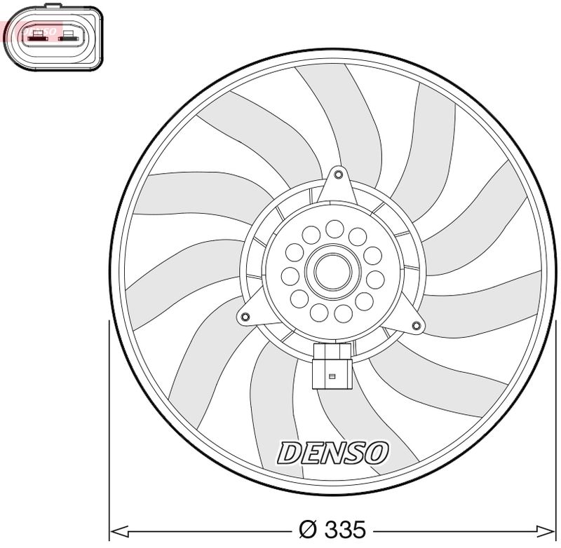 DENSO ventilátor, motorhűtés DER02008