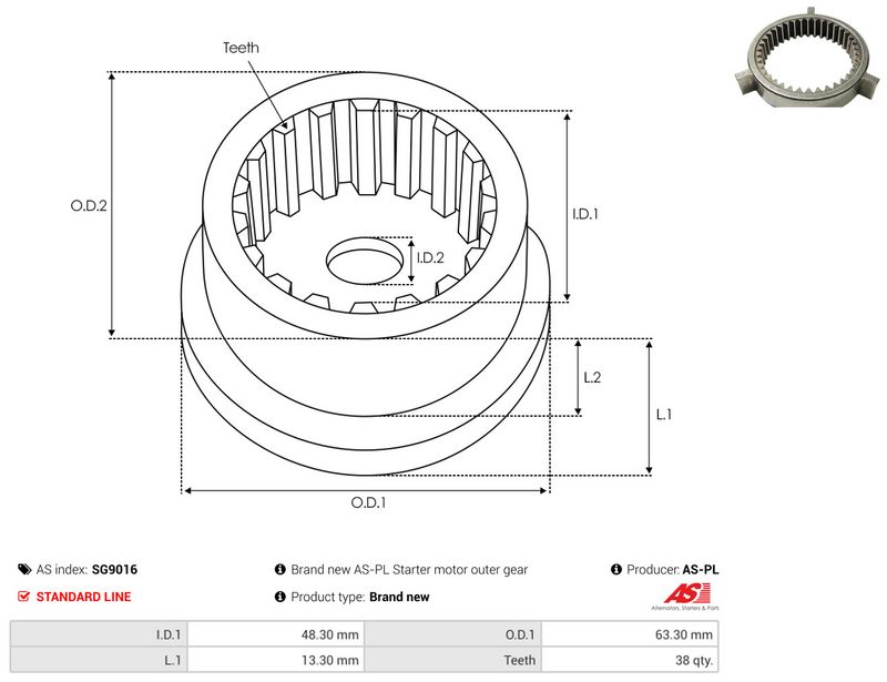 AS-PL SG9016 Repair Kit, starter