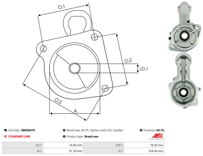 AS-PL SBR3047S Starter Lid, carburettor