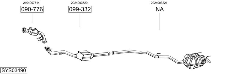 BOSAL kipufogórendszer SYS03490