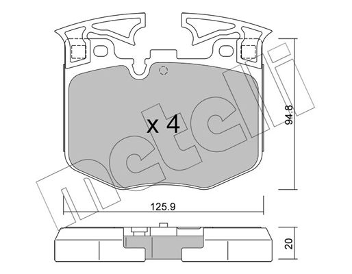 Metelli Brake Pad Set, disc brake 22-1146-0