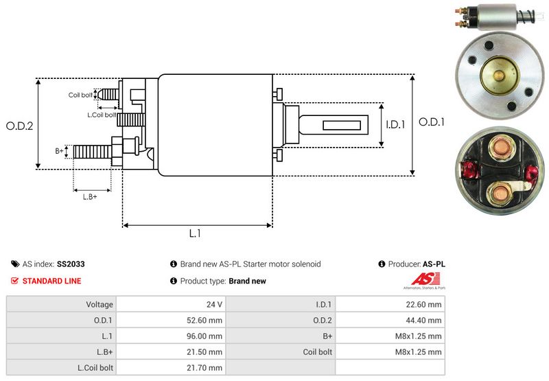 AS-PL SS2033 Solenoid Switch, starter