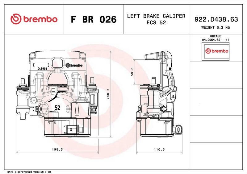 BREMBO FBR026 Brake Caliper