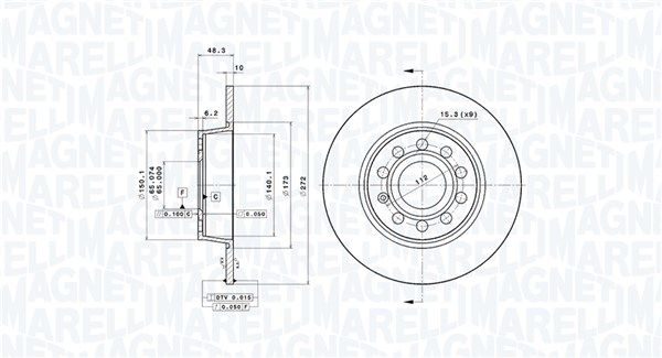 MAGNETI MARELLI féktárcsa 360406107801