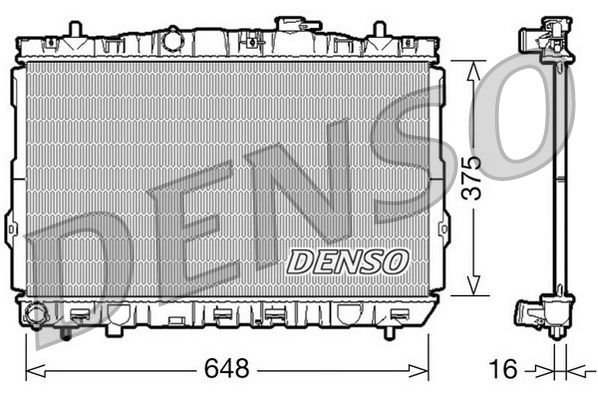 Радіатор, система охолодження двигуна, Denso DRM41001